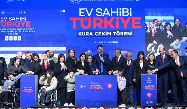 Bakan Kurum, Edirne'de 'Ev Sahibi Türkiye Kura Çekim Töreni'nde konuştu: