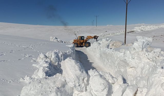 Bingöl Karlıova'da kardan kapanan mezra yolu ulaşıma açıldı