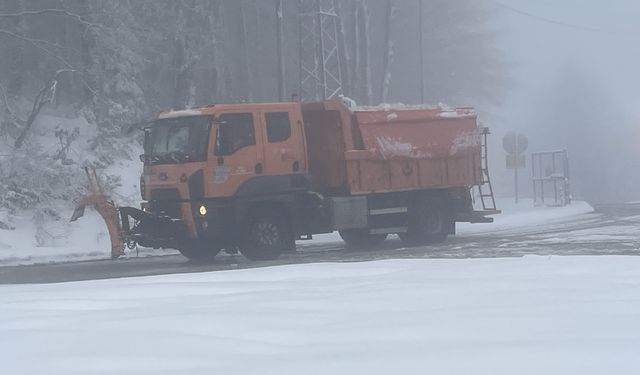 Bolu Dağı'nda kar ve sis etkili oldu