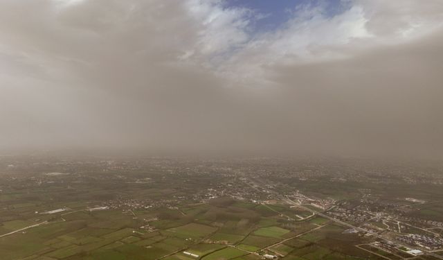 Düzce'de toz taşınımı havadan görüntülendi