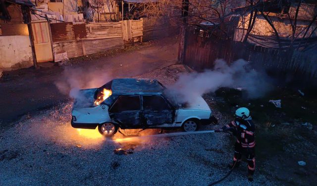 Malatya'da babasının aracını yakan kişi gözaltına alındı