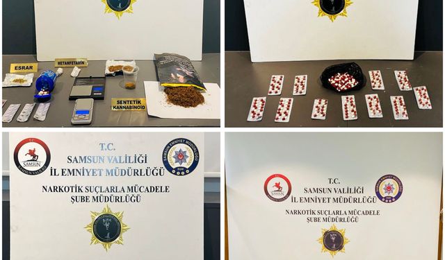 Samsun'da uyuşturucu operasyonlarında 6 zanlı yakalandı