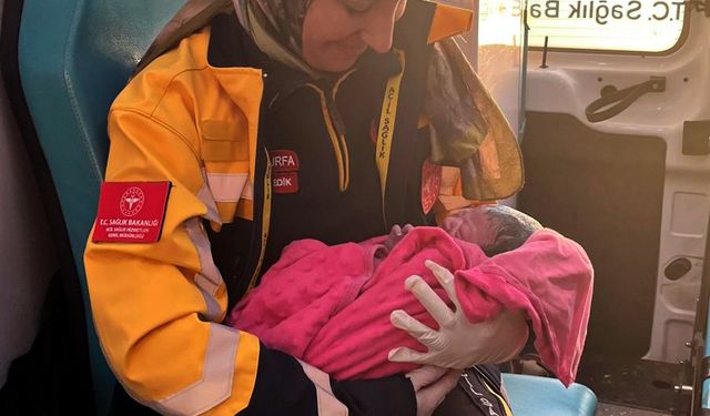 Şanlıurfa'da hastane yolundaki hamile kadın ambulansta doğum yaptı