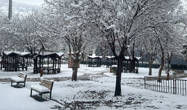 Tokat kent merkezinde kar yağışı devam ediyor