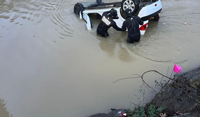 Trabzon'da göle devrilen otomobilin sürücüsü yaralandı