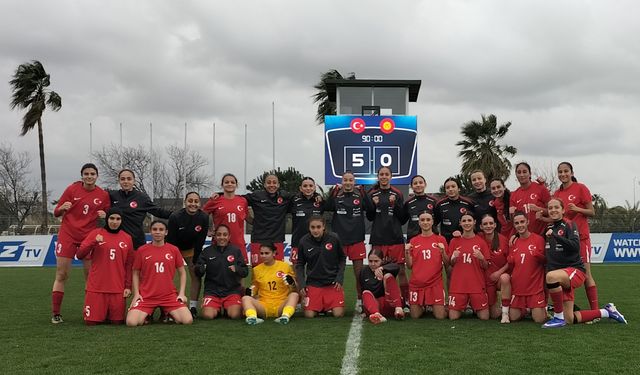 U17 Kız Milli Futbol Takımı, hazırlık maçında Kırgızistan'ı 5-0 mağlup Etti