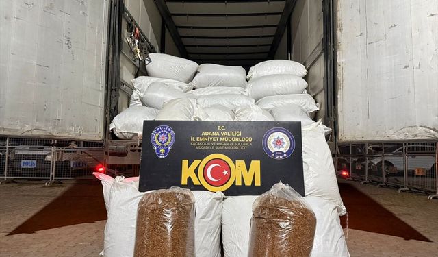 Adana'da 3 ton 40 kilogram kaçak tütün ele geçirildi