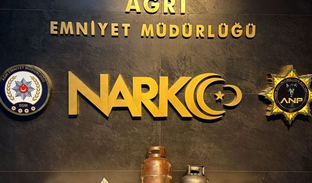 Ağrı'da tırda tüp içerisinde 8 kilo 300 gram sentetik uyuşturucu ele geçirildi