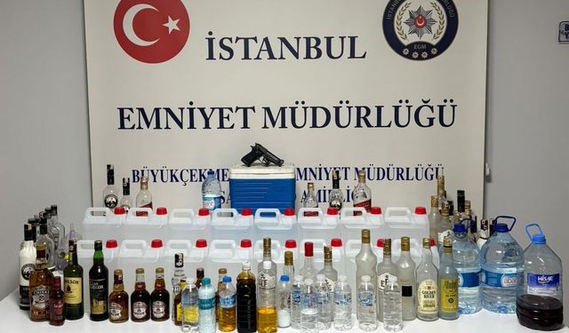 Büyükçekmece'de kaçak içki operasyonunda 1 zanlı yakalandı