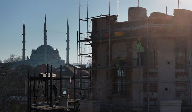 Edirne'de tarihi Makedon Kulesi'nin dış cephe çalışmaları tamamlandı