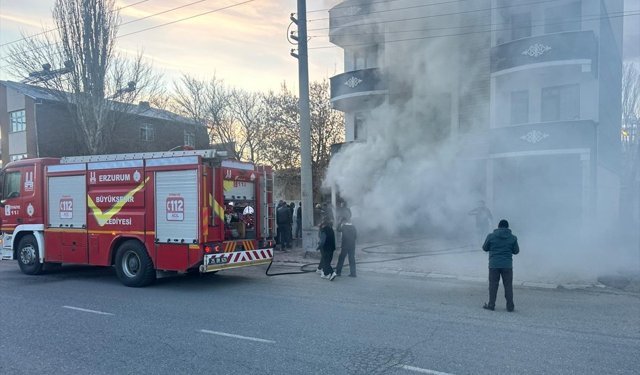 Erzurum'da binada çıkan yangın söndürüldü