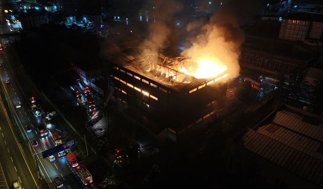 GÜNCELLEME 2 - Trabzon'da fındık fabrikasının deposunda çıkan yangına müdahale ediliyor