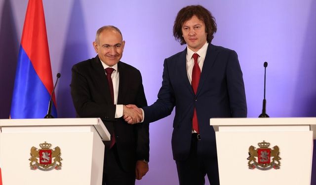 Gürcistan Başbakanı Kobakhidze ile Ermenistan Başbakanı Paşinyan ortak basın toplantısı düzenledi