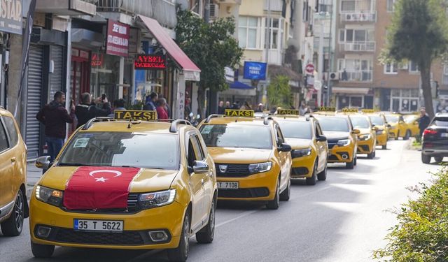 İzmir'de öldürülen taksi şoförü için meslektaşlarından konvoylu tepki