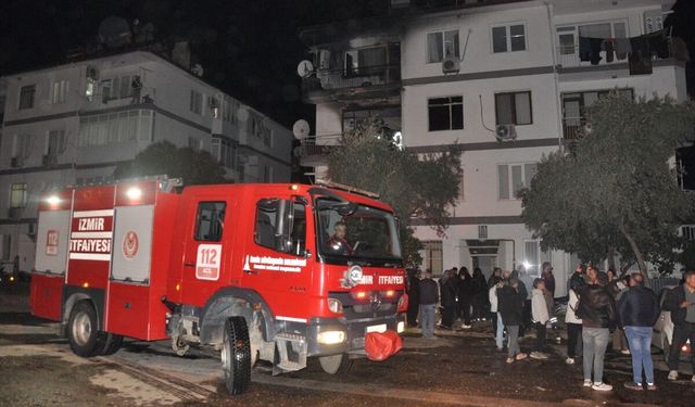 Ödemiş'te annesini hastaneye götüren kişinin evinde çıkan yangında hasar oluştu