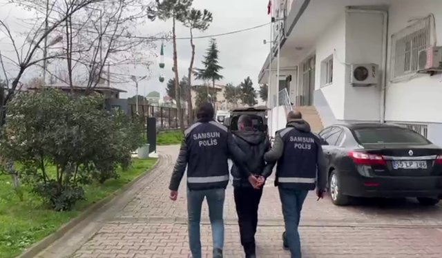 Samsun'da 9 yıl 8 ay hapis cezası bulunan firari hükümlü yakalandı