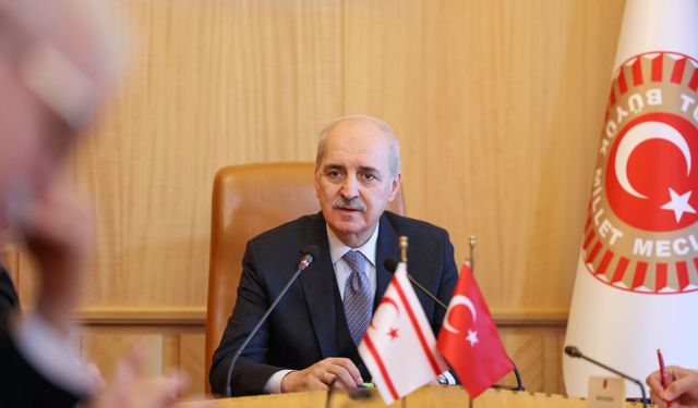 TBMM Başkanı Kurtulmuş, KKTC-Türkiye Parlamentolar Arası Dostluk Grubu Başkanı Canaltay'ı kabul etti