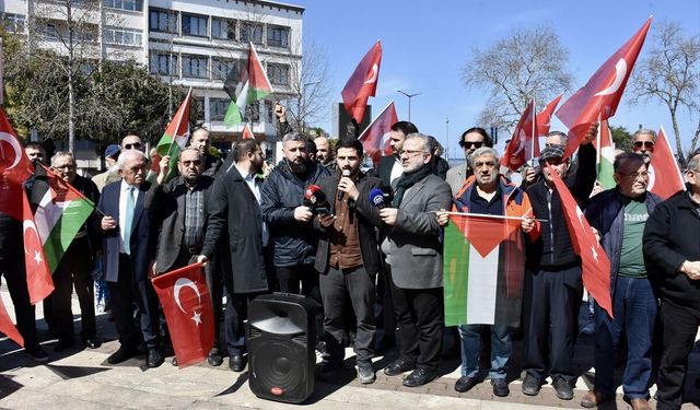 Trabzon, Ordu ve Giresun'da İsrail'in Gazze'ye yönelik saldırıları protesto edildi