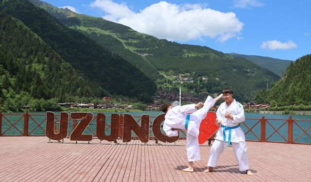 Trabzon'un turizm noktaları spor gösterilerine sahne oldu