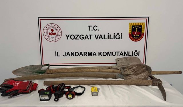 Yozgat'ta izinsiz kazı yapan 5 şüpheli suçüstü yakalandı