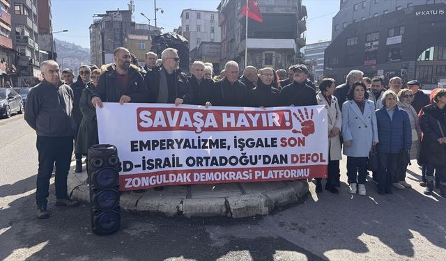 Zonguldak'ta ABD ve İsrail'in İran'a yönelik saldırıları protesto edildi