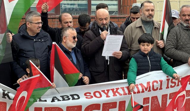 Ardahan'da İsrail'in Filistinli esirler hakkında idamı öngören yasa tasarısı protesto edildi