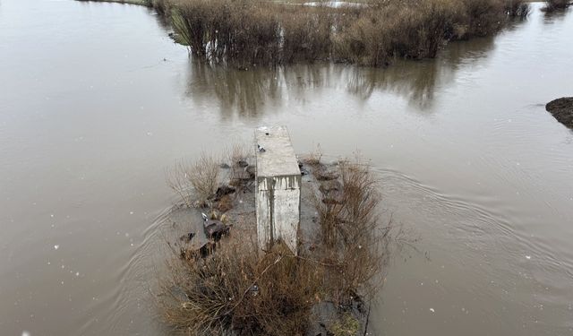 Ardahan'da kar ve sağanak nedeniyle Kura Nehri'nin debisi yükseldi