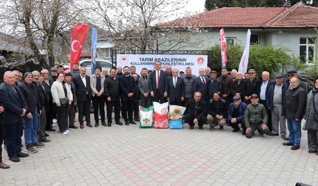 Samsun'da çiftçilere ayçiçeği, kuru fasulye ile kanola tohumu dağıtıldı