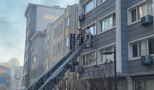 Şişli'de 6 katlı otelde çıkan yangın söndürüldü