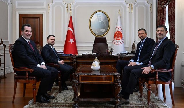 TBF Başkanı Türkoğlu, Adalet Bakanı Gürlek ile İçişleri Bakanı Çiftçi'yi ziyaret etti