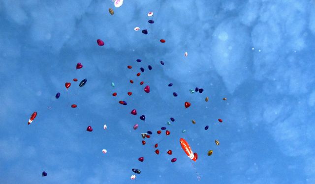 Van'da lösemili çocuklar için gökyüzüne balon bırakıldı