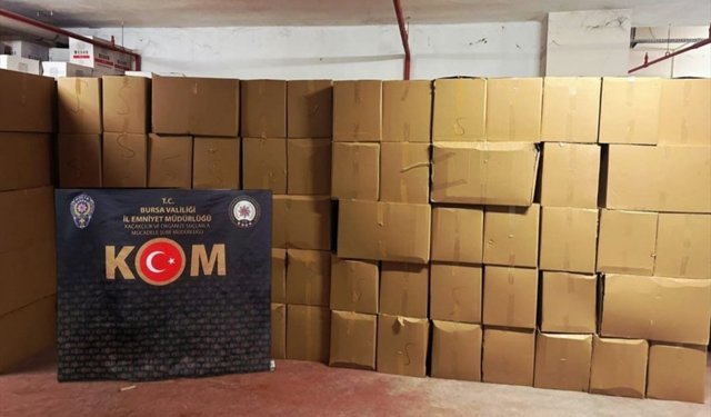 Bursa'da 3 milyon 105 bin makaron ele geçirildi