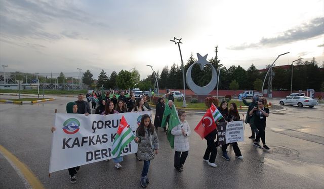 Çorum'da Çerkes sürgününün 162. yıl dönümünde 'sessiz yürüyüş' yapıldı