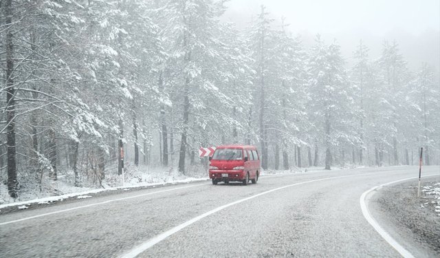 Domaniç Dağları'nda kar yağışı etkili oldu