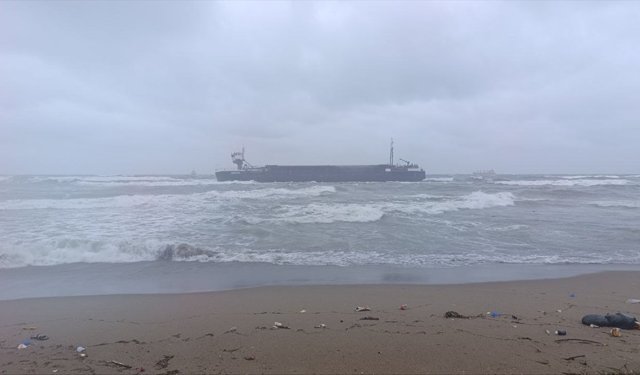 GÜNCELLEME 2 - Sakarya'da kuru yük gemisi karaya oturdu
