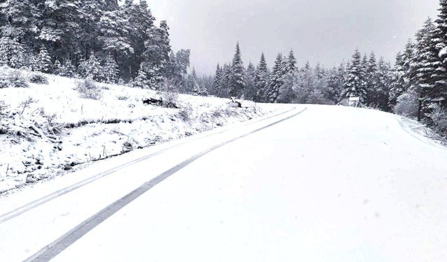 Karabük, Düzce ve Bolu'nun yüksek kesimlerinde kar yağışı etkili oldu