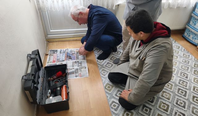Karabük'te meslek liseliler ihtiyaç sahibi ailenin evinde bakım ve onarım yaptı