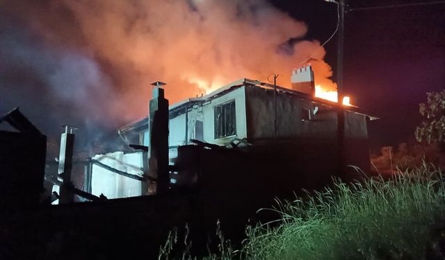 Kastamonu'da çıkan yangında bir ev ve odunlukta hasar oluştu