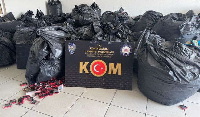 Konya'da çok sayıda kaçak ürünün ele geçirildiği iş yeri mühürlendi