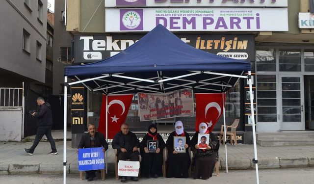 Muş'ta aileler, DEM Parti İl Binası önündeki eylemlerini sürdürdü