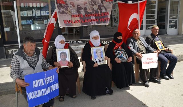 Muş'ta aileler DEM Parti önündeki eylemlerini sürdürüyor