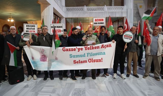 Nevşehir'de Küresel Sumud Filosu'na destek verildi