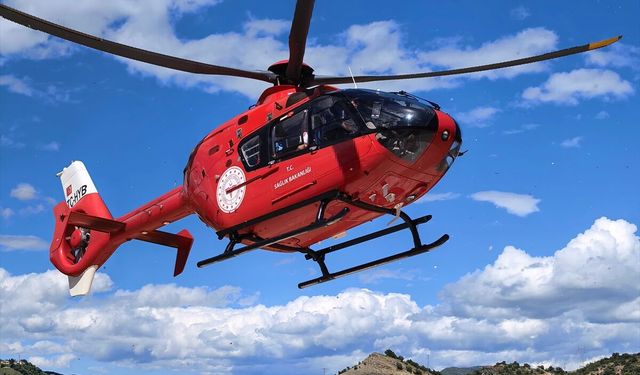 Tunceli'de ayı saldırısında yaralanan kişi ambulans helikopterle hastaneye ulaştırıldı