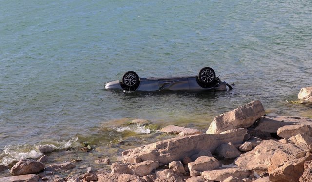 Van Gölü'ne düşen otomobilin sürücüsü yaralandı