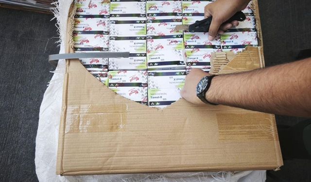 Mersin Uluslararası Limanı'ndaki konteynerde 12 milyon 400 bin kapsül ilaç ele geçirildi
