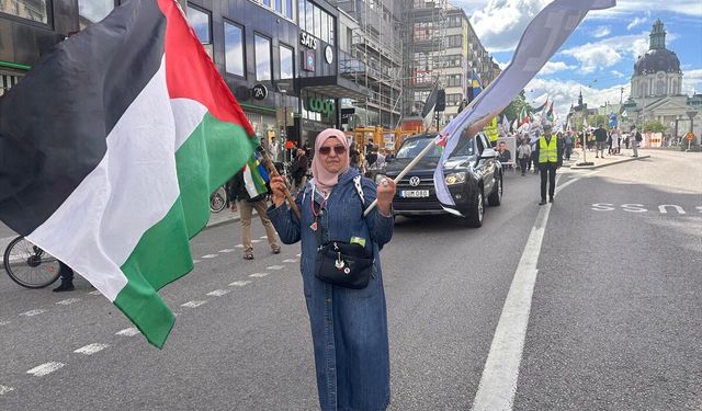 Stockholm'de İsrail'in, Filistin ve Lübnan saldırıları protesto edildi