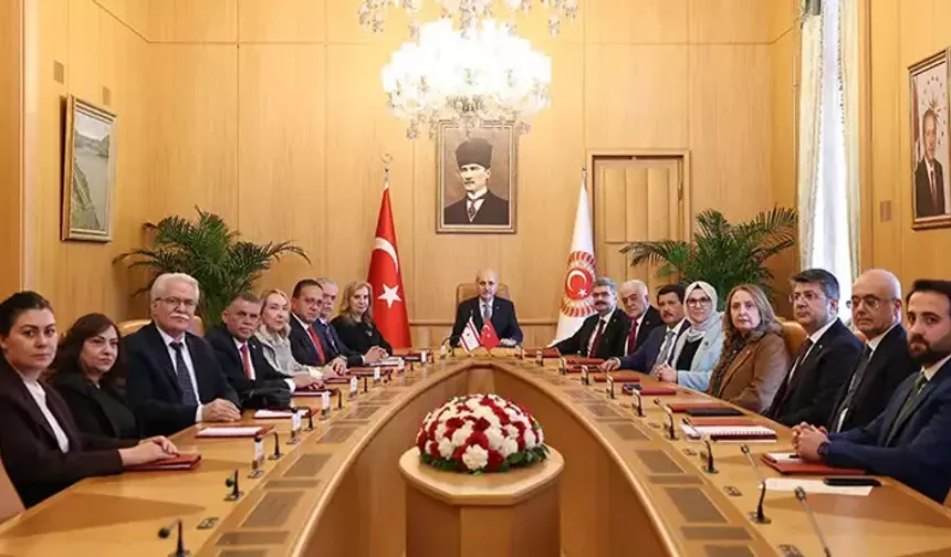 TBMM Başkanı Kurtulmuş, KKTC-Türkiye Parlamentolar Arası Dostluk Grubu Başkanı Canaltay'ı kabul etti