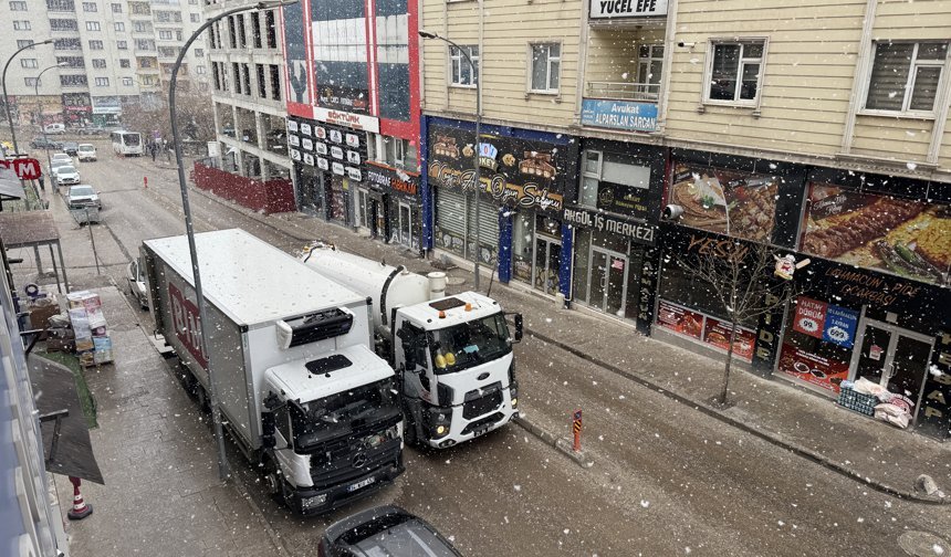 Erzurum'da baharda kar yağışı etkili oldu