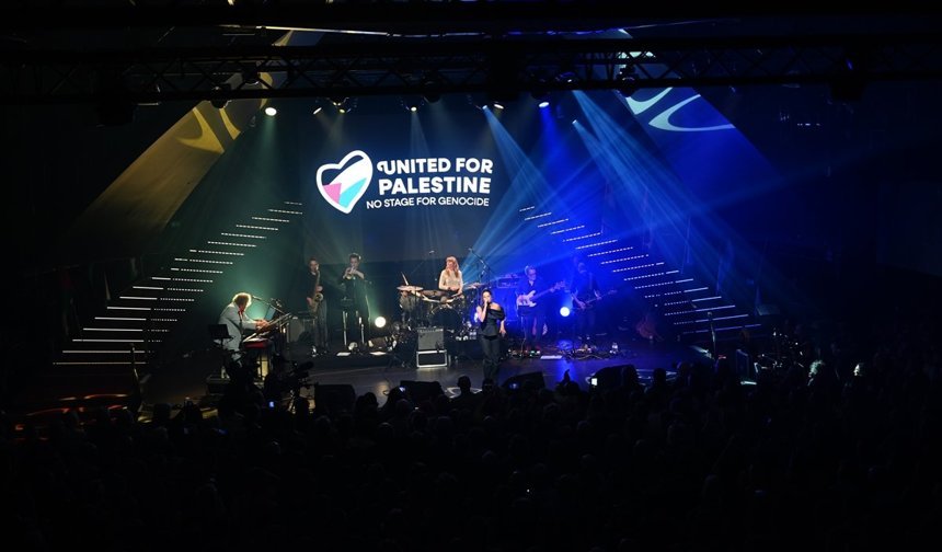Brüksel'de İsrail'in katılımına tepki için Eurovision'a alternatif konser düzenlendi