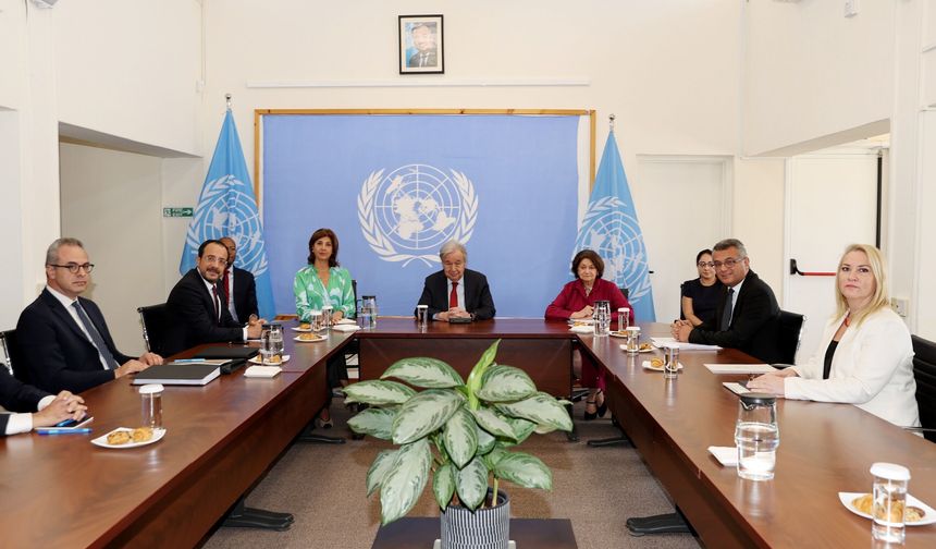 Erhürman, Guterres ve Hristodulidis ile Üçlü Görüşme Gerçekleştirdi